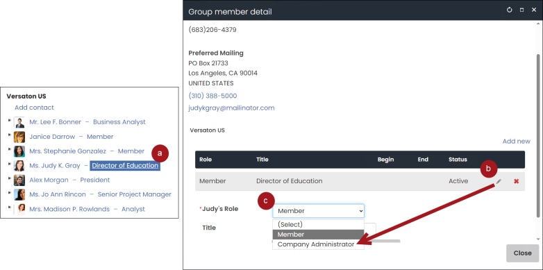 Assigning someone the company administrator role